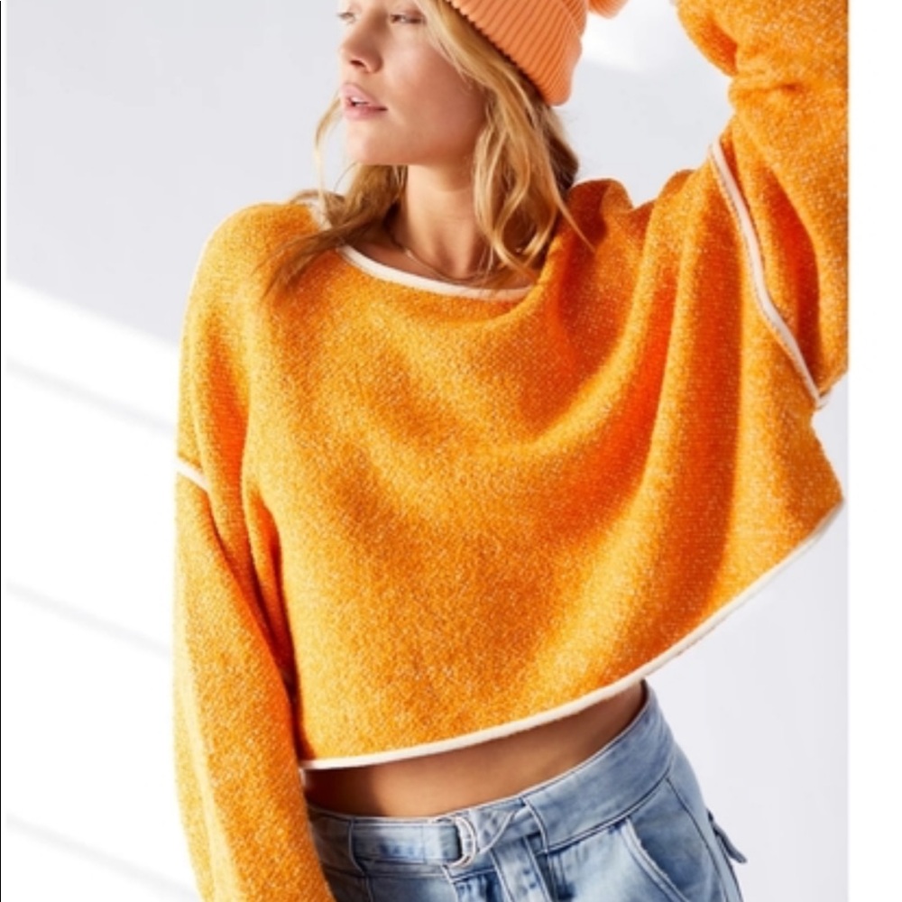 Free people Bardot sweater yellow